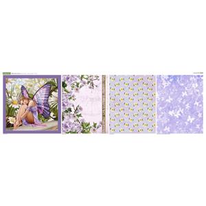 Debbi Moore Spring Fairies Purple Cushion Fabric Panel (140cm x 44cm)