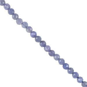 15cts Tanzanite Faceted Rounds  Approx 3.5mm, Approx 19cm Strand