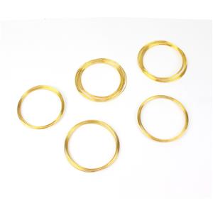 5pk Jewellery Maker Stainless Steel Memory Wire - Gold Colour, 0.6 mm