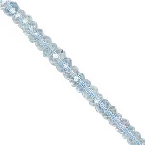 22cts Aquamarine Graduated Faceted Rondelle Approx 2x1 to 4.50x3mm, 20cm Strand