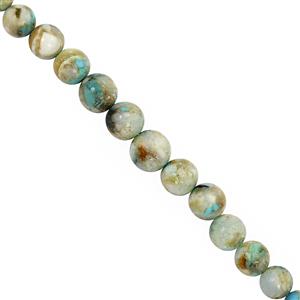 48cts Opal With Turquoise Smooth Round Approx 4 to 8mm 21cm Strand