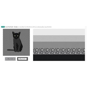 October Cat of the Month - Black Cat Fabric Panel 140cm x 43cm