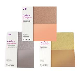 3 for 2 - Crafter's Companion Mixed Metallic Cardstock Bundle: Glittering Gold, Sparkling Silver & Regal Rose Gold (72 Sheets)