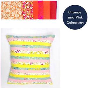 Living in Loveliness Pretty Pleated Cushion Liberty Orange and Pink
