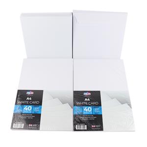 Zieler A4 White 200 GSM Card Stock  plus 8 Card Blanks and Envelopes