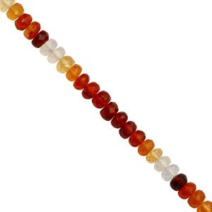 12cts AAA Fire Opal Faceted Rondelles Approx 4x2mm, 12cm Strands