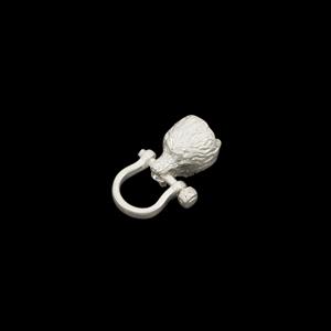 Silver Plated Base Metal Wolf Screw Pin Clasp, Approx 19x9mm