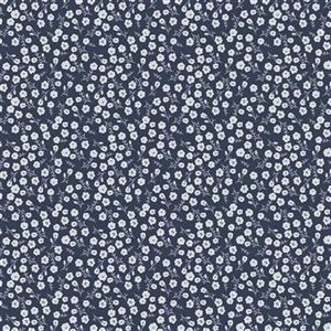 Marcia Cornell Gingham Foundry 2021 Mini Flowers Navy Fabric 0.5m