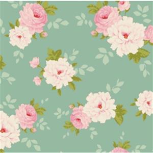 Tilda Sunday Brunch Collection Pernille Teal Fabric 0.5m