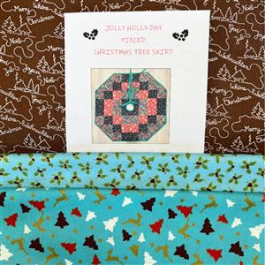 Allison Maryon's Jolly Holly-Day Christmas Tree Skirt Kit: Pattern & Reindeer Fabric