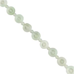 90cts Multicolour Type A Jadeite Big 10mm Circles & Plain Beads Approx 3mm ,38cm Strand