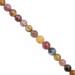 95cts Multi Tourmaline Smooth Round Approx 6 to 6.5mm, 30cm Strand 