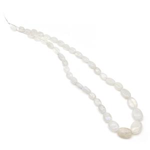115cts Rainbow Moonstone Graduated Tumble Nuggets Approx 8x7mm to 14x10mm, 38cm Strand