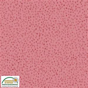 Stof Quilters Co-Ordinates Alpha On Blush Fabric 0.5m