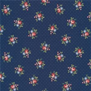 Moda Belle Isle Dotted Floral Ditsy on Navy Fabric 0.5m