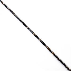 10cts Black Agate Plain Round Approx 2mm, 38cm Strand