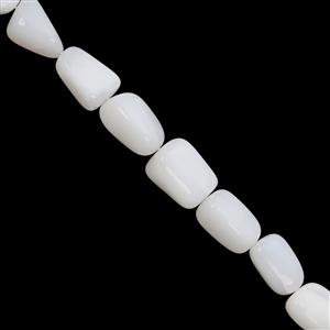 145cts White Opal Smooth Tumble Approx 10x8 to 17x11mm, 25cm Strand