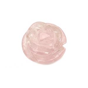 85cts Rose Quartz Top Side Drill Carved Flower Approx 25 to 28mm Pendant (1Pcs)