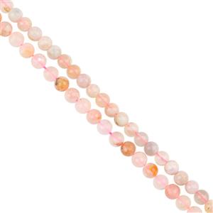 Sakura Special Closeout! 80cts Sakura Agate Plain and Faceted 6mm Rounds, 38cm Strand each
