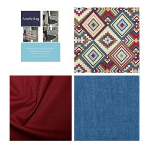 Delphine Brooks' Aztec Amelie Bag Kit: Instructions, Fabric (2.5m)