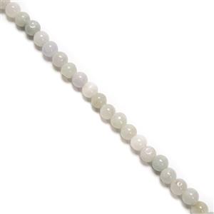 95cts Jadeite Plain Rounds Approx 6mm, With 2mm Drill Holes, 38cm Strand