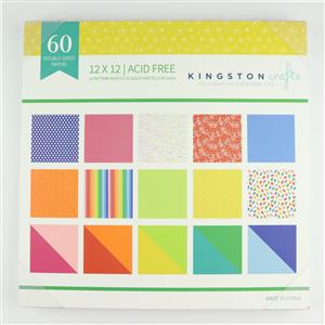 Kingston Crafts - Worlds Launch -  Summer Collection Paper Pack, 60x 12x12 Sheets, 10x Patterns, 10x Solid Sheets, 3 Of Each 