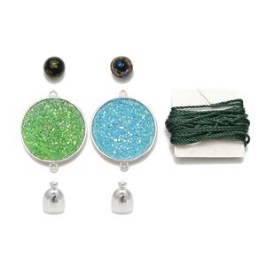 Green/Blue Tassel Necklace Kit