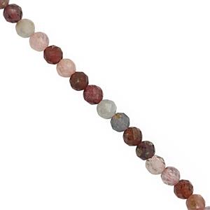 20cts Multi Spinel Faceted Rounds Approx 4mm, 17cm Strand.