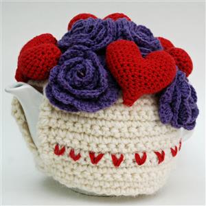 Woolly Chic Hearts and Flowers Crochet Tea Cosy Kit