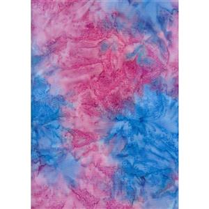 Kingfisher Pink Blue Burst Batik Fabric 0.5m