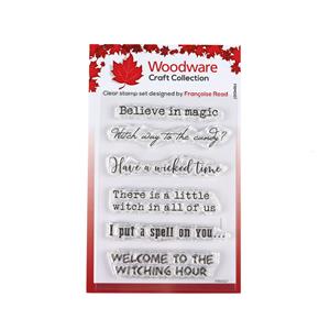 NEW Woodware Clear Singles Spell Time 3 in x 4 in Stamp Set