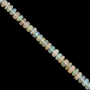16cts Ethiopian Opal Faceted Rondelle Approx 2.5x1 to 4.5x2.5mm, 20cm Strand