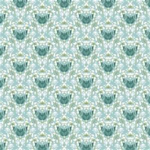 Poppie Cotton Serenity Blooms Collection Sacred Flight Blue Fabric 0.5m