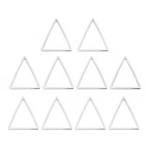 Silver Plated Base Metal Triangle Beading Frame, I.D. 21x18mm/ O.D. 23x20mm (10pcs)