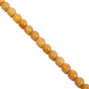 70cts Type A Yellow  Jadeite Plain Rounds Approx 7-8mm , 18cm Strand   