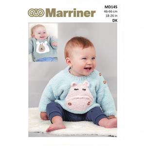 Marriner Hippo & Polar Bear Motif Baby Jumper Knitting Pattern