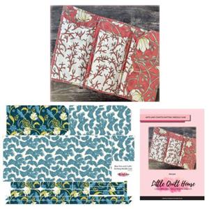 Amanda Little's Blue Arts and Crafts Knitting Needle Case Kit: Instructions & Fabric Panel