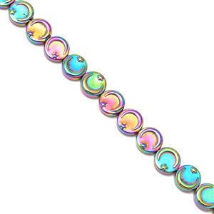 200cts Rainbow Haematite Crescent & Star Beads Approx 10mm, 38cm Strand