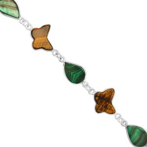 925 Sterling Silver Heart, Butterfly, Clover & Leaf Multi-Gemstone Connectors, 9pcs