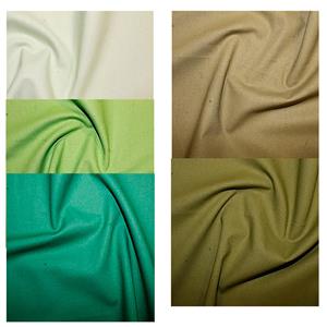 Gorgeous Greens Plain Solids 100% Cotton Fabric Bundle (2.5m) Get Half Metre FREE. Save £3.49