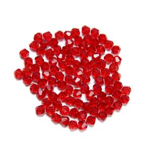 4mm Red Bicones/Glass, 100pcs
