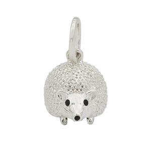 Summer At Chestnut Close By Mark Smith: 925 Sterling Silver Hedgehog Pendant With Black Spinel