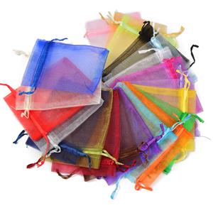 Rainbow Pack of Organza Jewellery Pouches 11.5x8.5cm  (21pcs)
