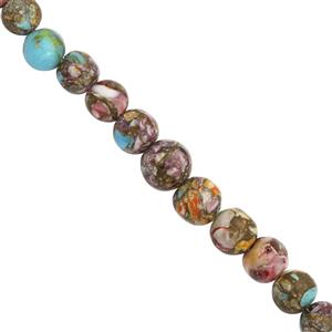 37cts Purple Spiney Oyster Turquoise Plain Round Approx 4 to7mm, 20cm Strand