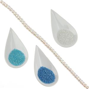 Pastel Perfection! 3x New Colours of 11/0s & White Freshwater Pearls