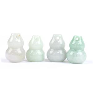 4x 25cts Type A Jadeite Gourd Carving Approx 14x18mm