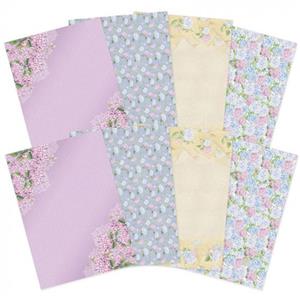 Forever Florals - Hydrangea Printed Parchment Contains 4 different designs, 2 of each