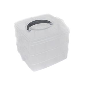Clear Stackable Plastic Storage Box, Size 12.5x15.5x15.5cm
