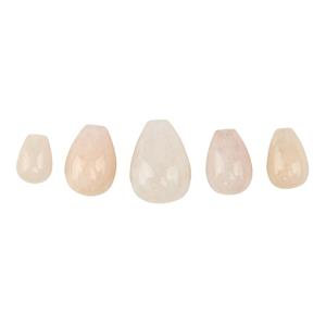 35cts Morganite Drop Beads Assorted Sizes (Set Of 5) 