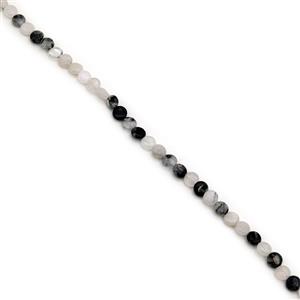 100cts Black Rutile Quartz Puffy Coins Approx 8mm, 38cm